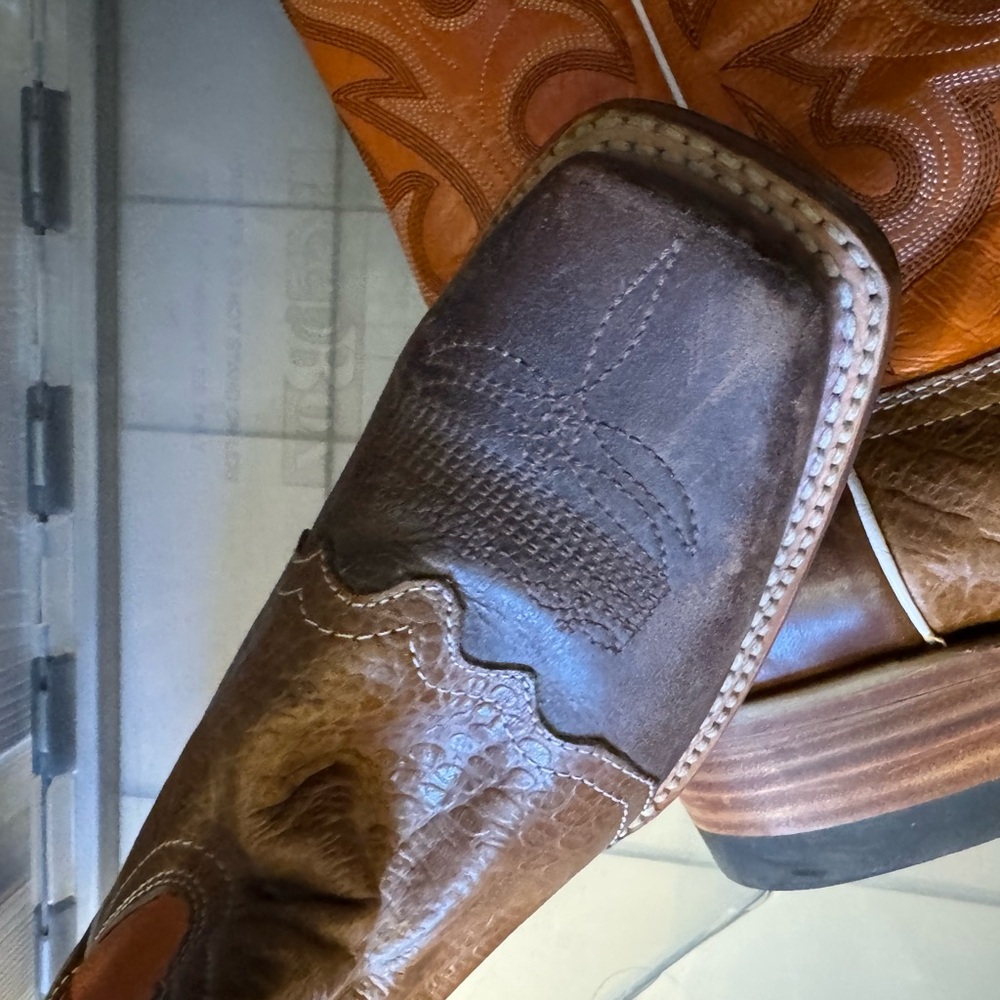 NEW REVOLUCION COWBOY BOOTS Brown and Orange Heeled Boots, NO BOX, never worn - Picture 9 of 15